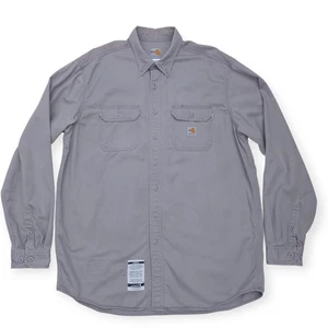 Camisa con botones resistente al fuego Carhartt para hombre XL alta FRS160 gris sarga - Imagen 1 de 14