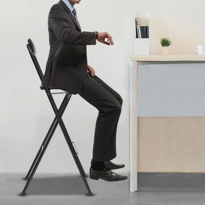 Foldable Bar Chair, Tall Folding Chair, Portable Folding Stool - Image 1 of 4