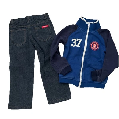 Chaqueta de mezclilla 4T IZOD manga larga con cremallera para niños usada y nueva con etiquetas Foto 1 de 4