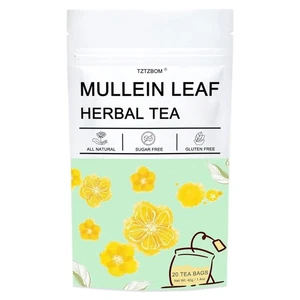 Organic Mullein Leaf Tea Lung Detox Cleanse Tea, 20 Tea Bags - Picture 1 of 7