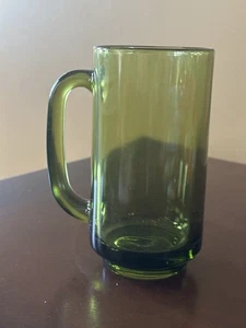 Vintage Hazel Atlas Eldorado Avocado Green Beer Mug Coffee Glass - Picture 1 of 8