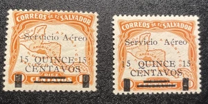 Estampillas de correo aéreo de El Salvador, 1930, Scott #C8, C3 como nuevas LH OG - Imagen 1 de 2