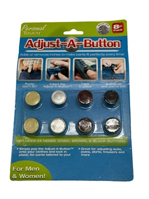 Adjust A Button 8 Buttons for Men & Women's Jeans To Adjust Fit New In Package - Image 1 of 2