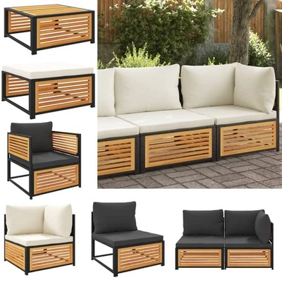 Gartenmöbel Lounge Set Sitzgruppe Sofa Tisch Hocker Massivholz Akazie 6 Farbe DE - Bild 1 von 4