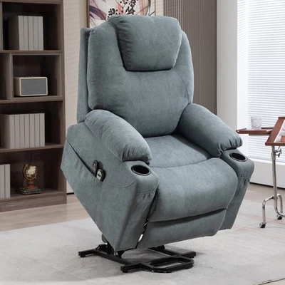 Riser and Recliner Chair with Vibration Massage, Heat, Quick Assembly, Grey - Image 1 of 4