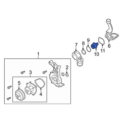 For Porsche Boxster 2009-2012 Porsche 9A110622503 Engine Coolant Thermostat Foto 1 de 4