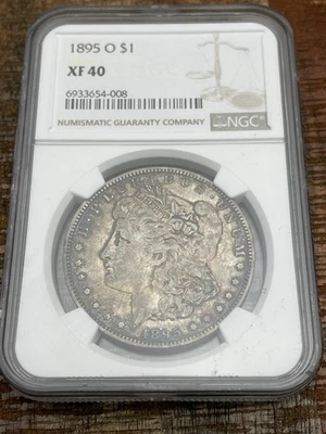 1895-O $1 US Silver Morgan Dollar NGC XF40 ~ KEY DATE - Image 1 of 4