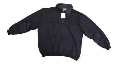 Snap' N' Wear Quarter Zip Denim Collared Pullover Navy 2XL - Image 1 of 2