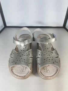 Spring Step Women's Hermila Slingback Sandal Silver Size 40 U.S 9-9.5 - Picture 1 of 12