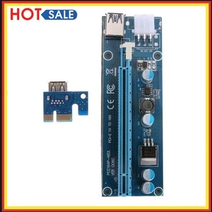 PCI-E 1x to 16x Mining Machine Extender Riser Adapter with 15Pin-6Pin Cable - Bild 1 von 6