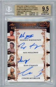 2024 Leaf RAKHMONOV HOLLOWAY O'MALLEY MCGREGOR /12 Auto Holo Bronze BGS 9.5 N551 - Bild 1 von 3