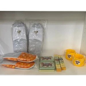 Tokyo Disneyland Hotel Japan Toiletries Toothbrushes, Cups, Slippers, Tin - Picture 1 of 2