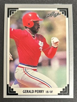 1991 Leaf Gerald Perry Baseball Card 272 Cardinals 1B/OF GD Corner Edge Dings OC - Image 1 of 2