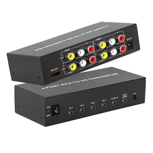 RCA zu HDMI Konverter 4 AV (Rot Gelb Weiß) In zu HDMI Out Adapter, Komposi... - Bild 1 von 9