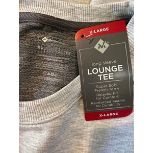 Members Mark Mens X-Large Gray Lounge Tee Shirt Long Sleeve Super Soft Top NWT - Picture 1 of 5