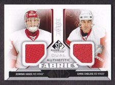 2014-15 SP Game Used Authentic Fabrics Dual #AF2-CH Dominik Hasek/Chris Chelios