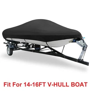 14-16ft 600D Gewebeplane wasserdicht kratzfest Bootsabdeckung V-Hull 540x290cm - Bild 1 von 8