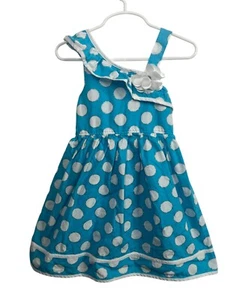 Youngland Dress Baby Girls Sundress Size 5 Kids Fit and Flare Sleeveless Blue - Picture 1 of 16