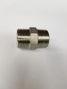 STAINLESS STEEL HEX CLOSE NIPPLE 1/4" NPT HN-025 - Picture 1 of 2
