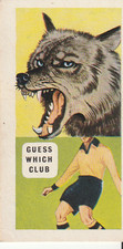 Sweetule Football Trade Card 1959 Club Nicknames No. 14 Wolves
