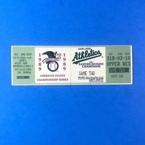 1989 ALCS Full Ticket Game 2 - Oakland A's / Blue Jays R Henderson MVP Parker HR - Picture 1 of 3