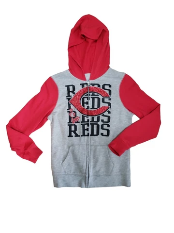 Girl's Cincinnati Reds Zip Up Hoodie Sweatshirt Size 12  Licensed 5th & Ocean Cover