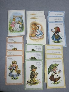 18 Cards Vintage Birthday Mixed Lot 6 Designs No Envelopes No Writing - Picture 1 of 5