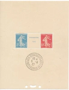 Timbre France BF 2** petits defaut Expo Strasbourg 1927 sans charnière ref STK 6 - Imagen 1 de 2