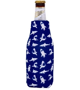 Coolie botella de cerveza con cremallera con patrón de tiburón - Imagen 1 de 5