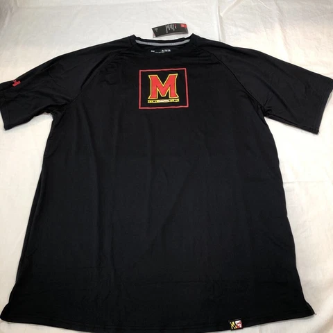 Maryland Terrapins Under Armour HeatGear Mens T-Shirt Black Stretch Tall XL New Cover