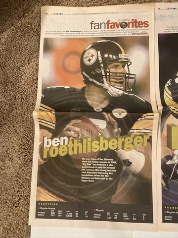 2006 Pittsburgh Steelers Post-Gazette Poster Insert - Fan Favorites -Ben, Troy+ Cover