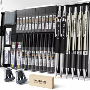 37PCS Art Mechanical Pencil Set Drafting Pencil 5 Sizes- 0.3 0.5 0.7 0.9MM & ... - Picture 1 of 9