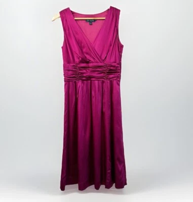Vestido para mujer Boden Y2K seda magenta línea A cintura imperio talla 6 fiesta navideña Foto 1 de 4