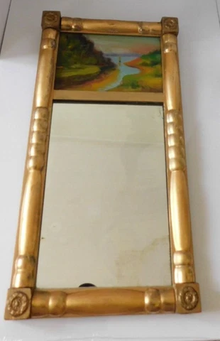 antique French Trumeau Mirror Beautiful stream scene Cover