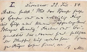 Autógrafo Arnold Mendelssohn (1855-1933) compositor postal 1884 Desenzano Bonn - Imagen 1 de 2