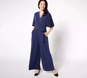 BELLISSIMA di Lawrence Zarian The Garcelle tuta regolare con cintura blu navy usata 1 volta - Foto 1 di 1