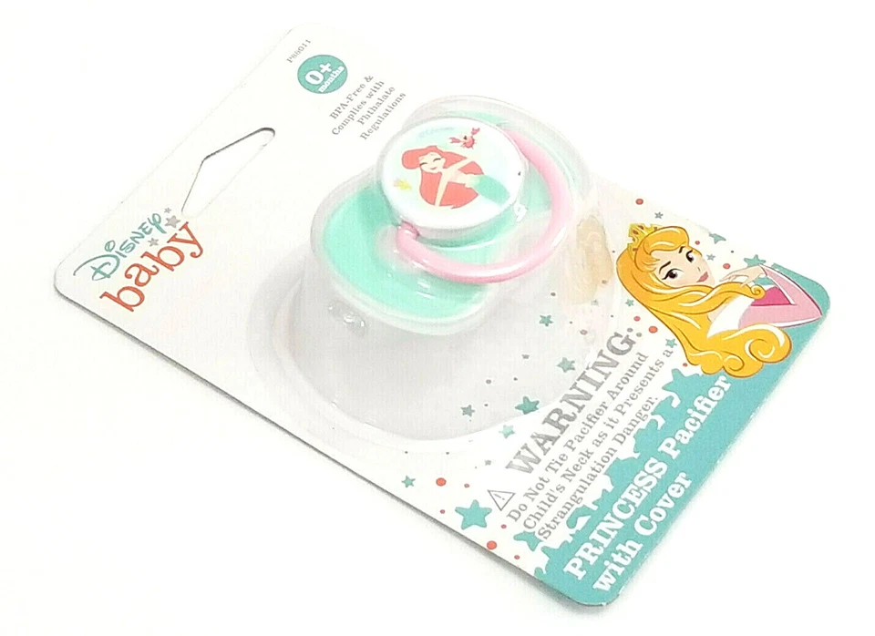 NEW PINK DISNEY PRINCESS ARIEL PACIFIER BPA FREE BINKY 0+ MONTHS PINK - Image 1 of 1
