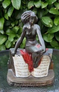 Vintage antik K&O KRONHEIM & OLDENBUSCH nur 1 Bookend Art Deco nackte Frau - Bild 1 von 10