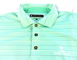 Pebble Beach Men's Medium Golf Polo Shirt 3 Button Pullover Short Sleeve Collar - Picture 1 of 8