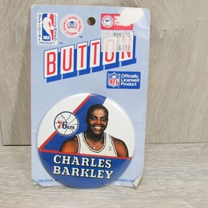 Vintage Charles Barkley 76ers Basketball Button Pinback NBA Philadelphia 76ers - Picture 1 of 5