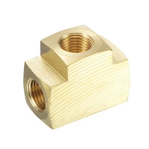 Brass Hose Fitting Tee 1/8 NPT Female Thread 3 Way Pipe Connector Adapter - Picture 1 of 5