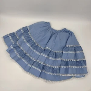 Vintage Carefree Fashions Scottsdale Lace Blue Western Prairie Midi Skirt - USA - Picture 1 of 12