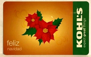 Kohl's Christmas Red Poinsettias Flowers Feliz Navidad Holidays 2010 Gift Card - Picture 1 of 1