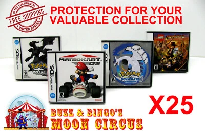 DR. RETRO 25x NINTENDO DS CIB GAME BOX -CLEAR PLASTIC PROTECTIVE BOX PROTECTOR SLEEVE CASE