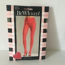 Be Wicked Red Opaque Nylon Spandex Pantyhose Stockings Hosiery Bw620 One Sz