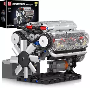 DIY 10088 V8 Engine Kit - 535 Parts, Build a Running Mini Engine, STEM Engineeri - Picture 1 of 11