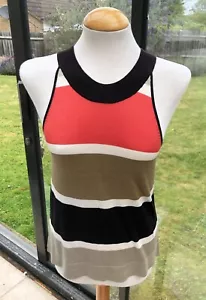 Hobbs Silk Knit Striped Sleeveless Top - Size 12 - New - Picture 1 of 4