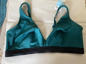New with Tags "Dorina" Swim Top Size Large. Green/Black. Plunge-Non Padded.. - Picture 1 of 9