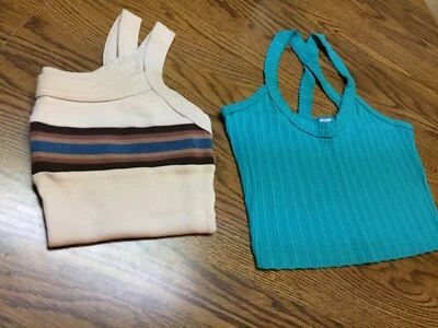 2 tops de camisola para mujer talla M (azul asfalto beige y cereza Stix turquesa) Foto 1 de 4