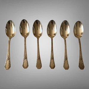 Antique 6 Pc. Holmes&Edwards Carolina 1914Inlaid Teaspoons Silverplate Flatware - Picture 1 of 5